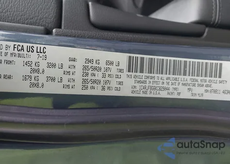 2019 Jeep Grand Cherokee Limited X 4X4 from USA, damaged, VIN 1C4RJFBG6KC829044